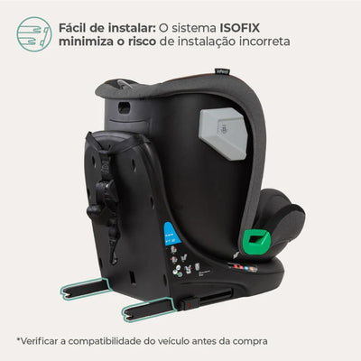 Cadeirinha De Bebê Para Carro Infanti Nonna 360° Preto Noturno - Redutor acolchoado com memory foam